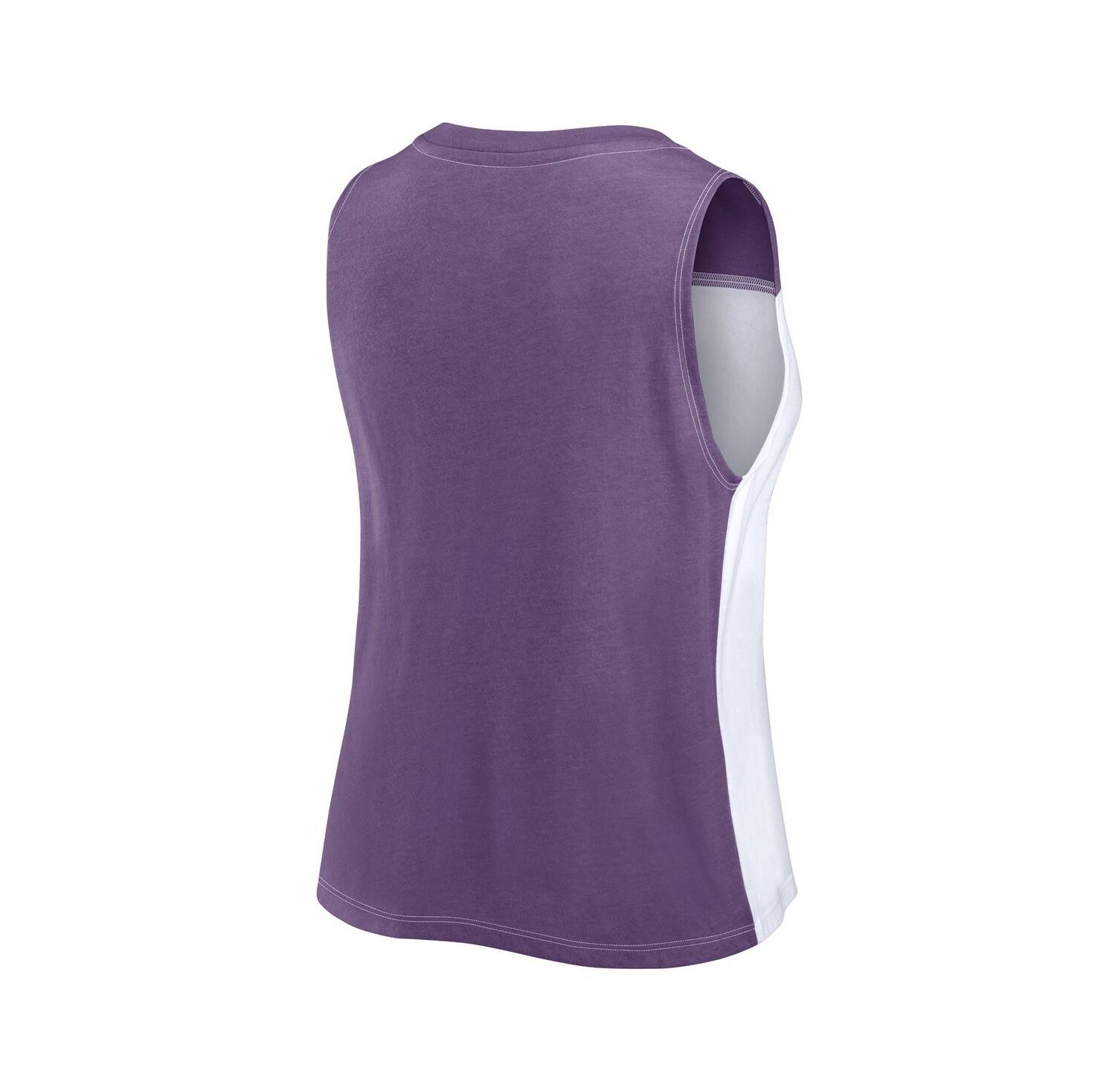 Women's Purple/White Baltimore Ravens Script Color Block Tank Top