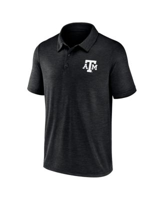 Men's Heather Black Texas A M Aggies Primary Logo Polo
