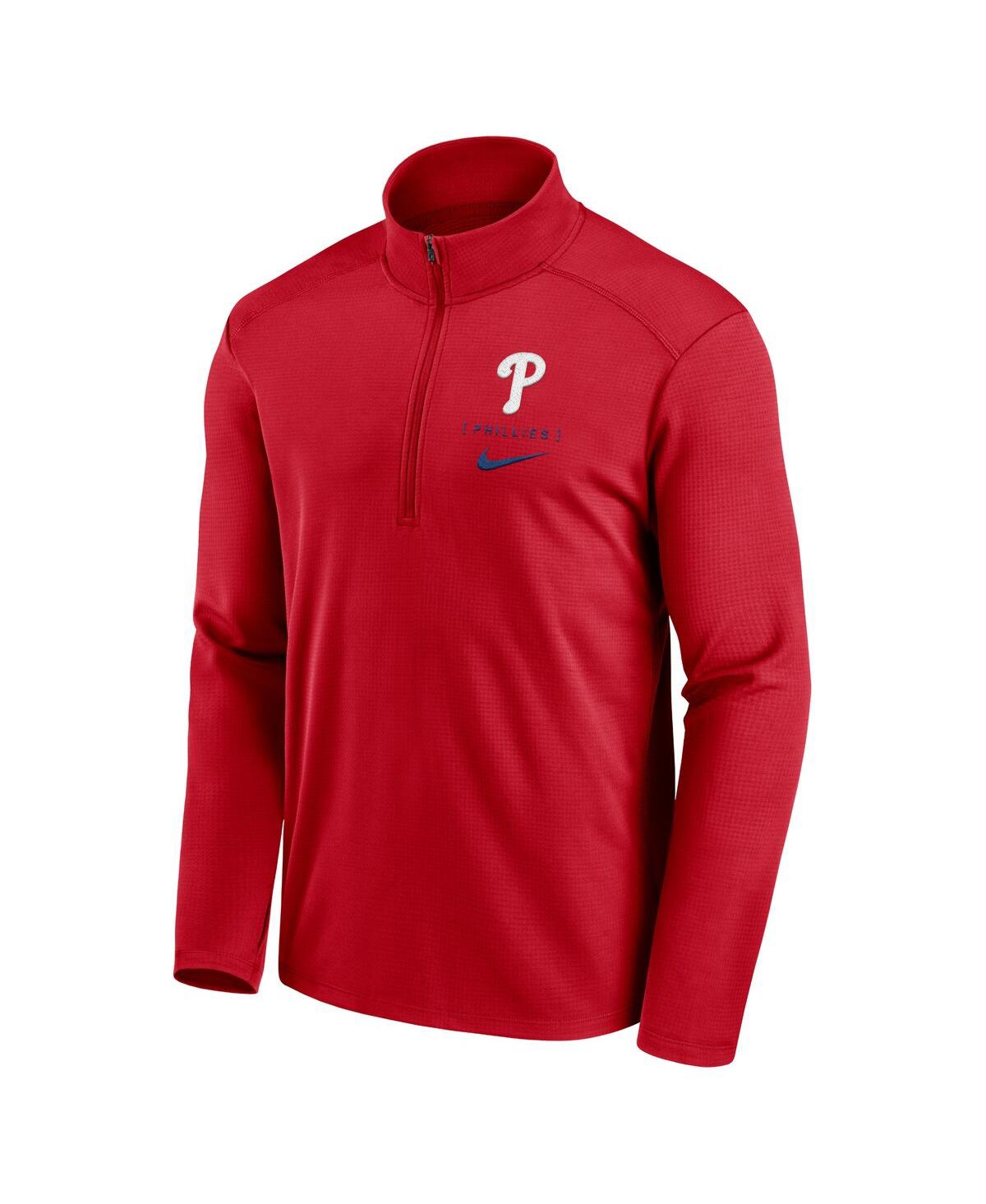 Nike Men'sPhiladelphia Phillies Franchise Logo Pacer Performance Half-Zip Top - Red