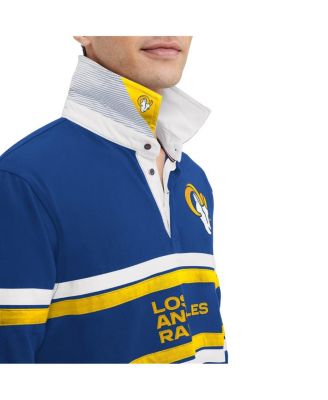 Men's Royal Los Angeles Rams Cory Varsity Rugby Long Sleeve T-Shirt