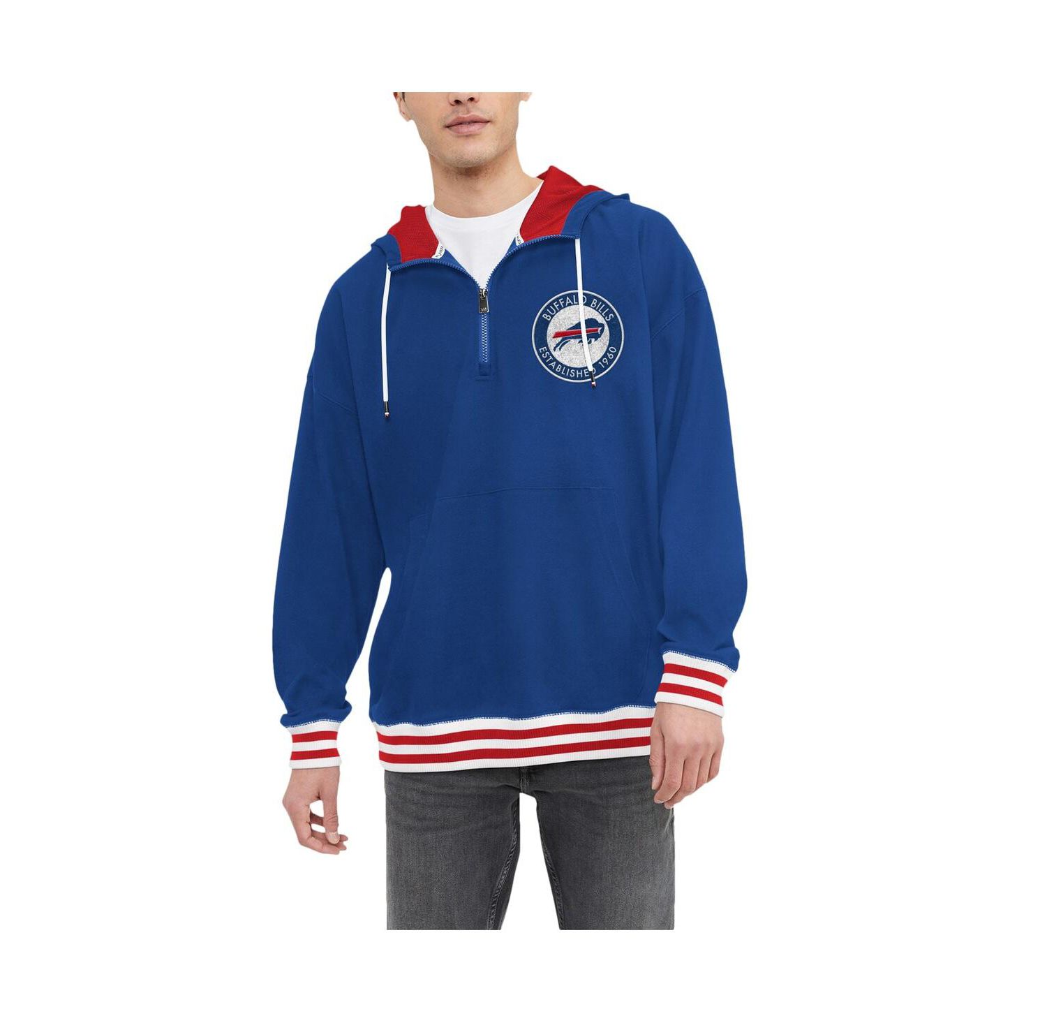 Men's Royal Buffalo Bills Aaron Quarter-Zip Hoodie