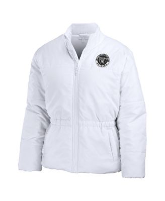 Women's White Las Vegas Raiders Packaway Full-Zip Puffer Jacket