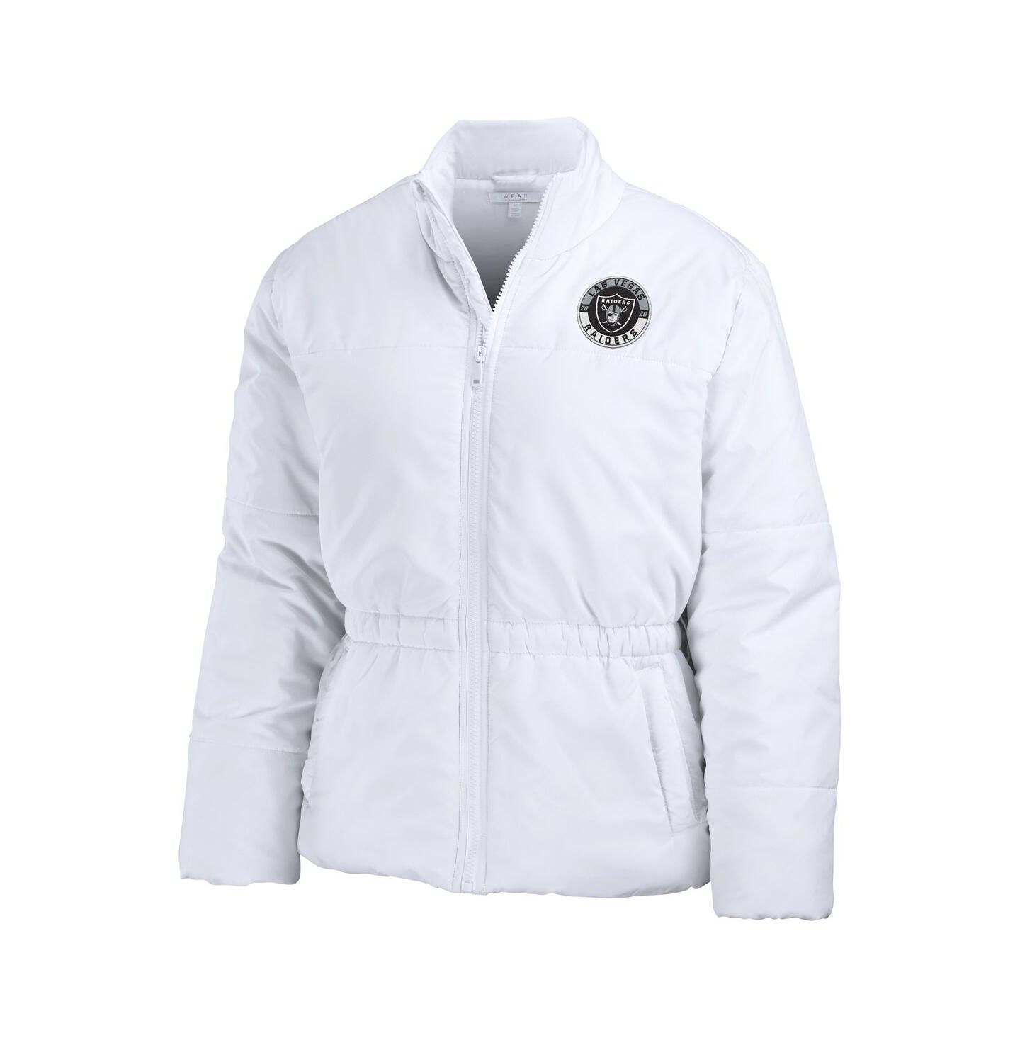 Женская куртка WEAR by Erin Andrews White Las Vegas Raiders Packaway Full-Zip Puffer — фото 3