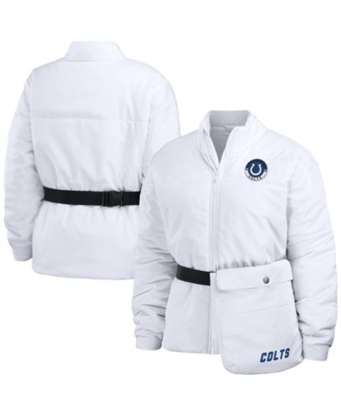 Женские куртки WEAR by Erin Andrews Women's White Indianapolis Colts Packaway Full-Zip Puffer Jacket