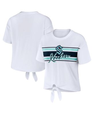 Women's White Seattle Kraken Front Knot T-Shirt