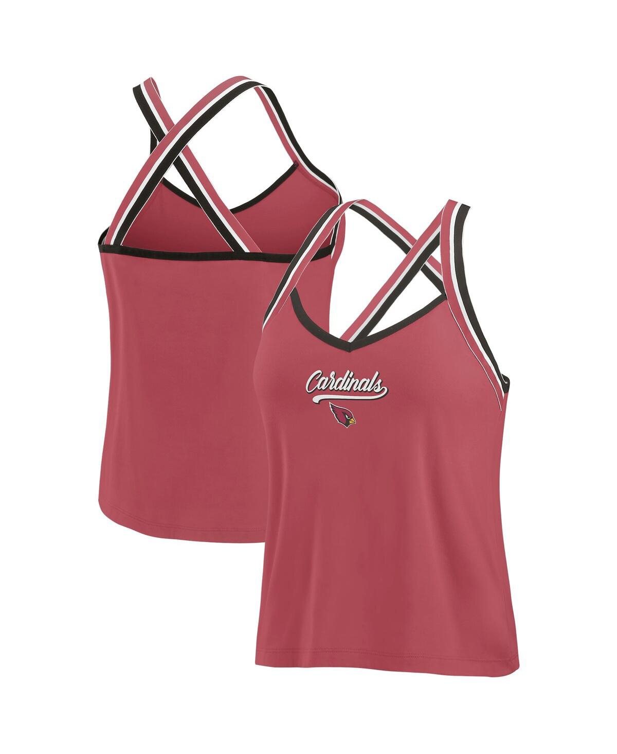 Women's Cardinal Arizona Cardinals Cross Strap Tri-Blend Tank Top - Cardinal