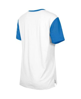 Women's White/Blue Los Angeles Chargers Third Down Colorblock T-Shirt