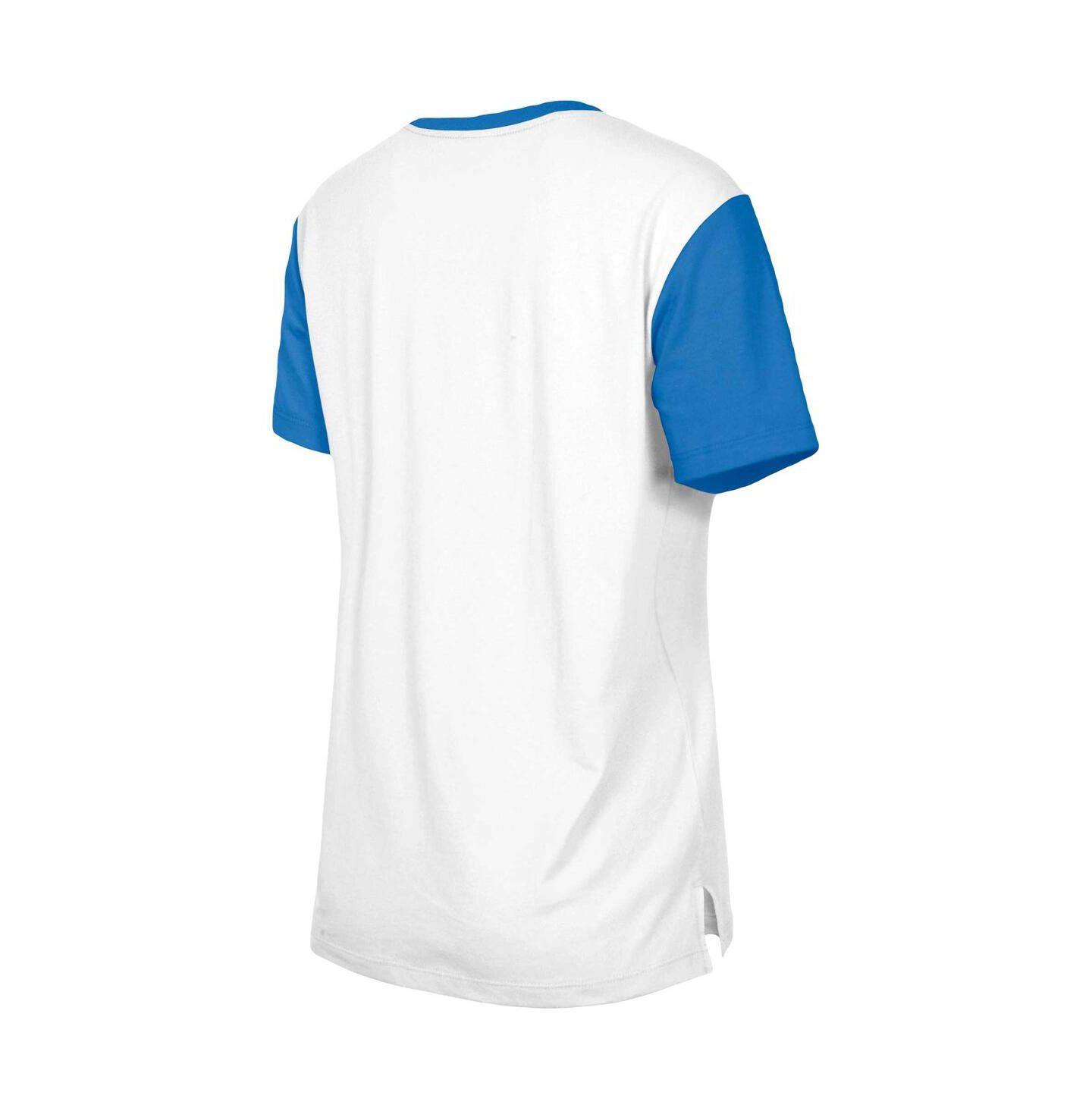 Женская футболка New Era White/Blue Los Angeles Chargers Third Down Colorblock — фото 3