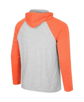 Men's Heather Grey Clemson Tigers Hasta La Vista Raglan Hoodie Long Sleeve T-Shirt