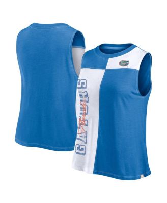 Women's Royal/White Florida Gators Colorblock High Neck Tank Top