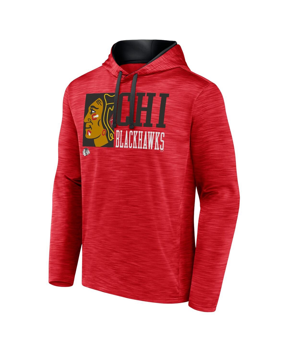 Fanatics Men'sChicago Blackhawks Never Quit Pullover Hoodie - Red