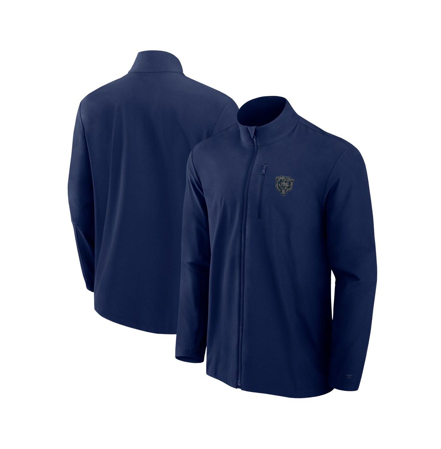 Мужская куртка Fanatics Navy Chicago Bears Front Office Woven Full-Zip — фото 1