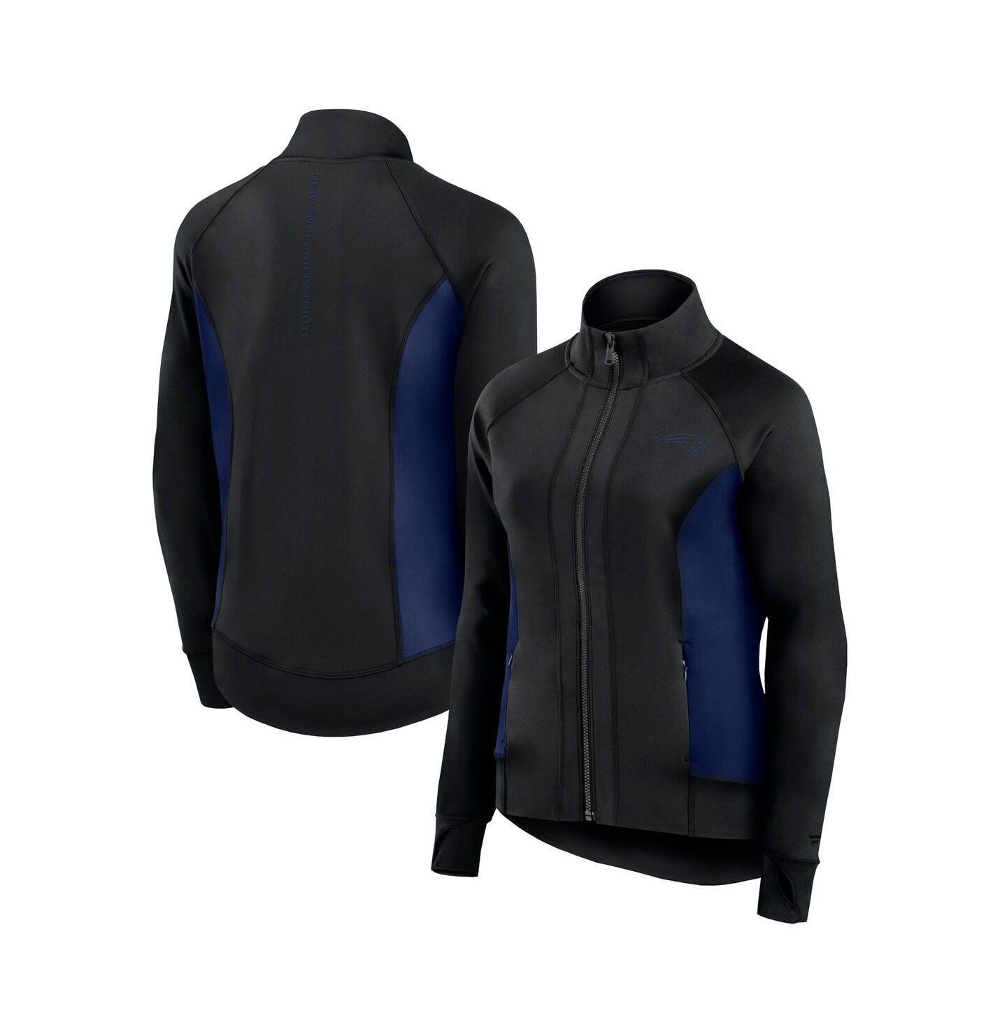 Женская куртка Fanatics Black New England Patriots Studio Fitted Full-Zip Gym Track Jacket — фото 1