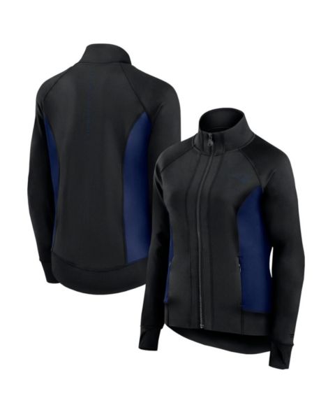 Женские куртки Fanatics Women's Black New England Patriots Studio Fitted Full-Zip Gym Track Jacket