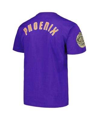 Men's Purple Phoenix Suns Hardwood Classics Team OG 2.0 Premium Vintage Logo T-Shirt