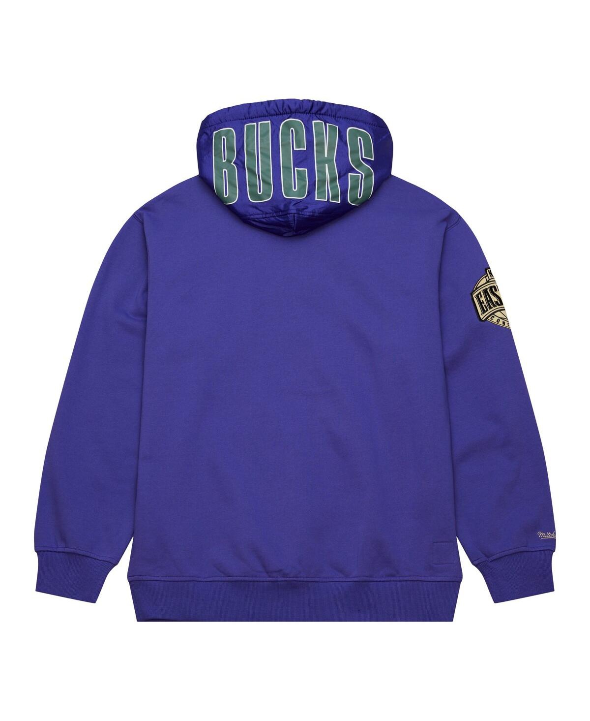Mitchell & Ness Men's Purple Milwaukee Bucks Team Og 2.0 Vintage Logo Fleece Pullover Hoodie In Purple