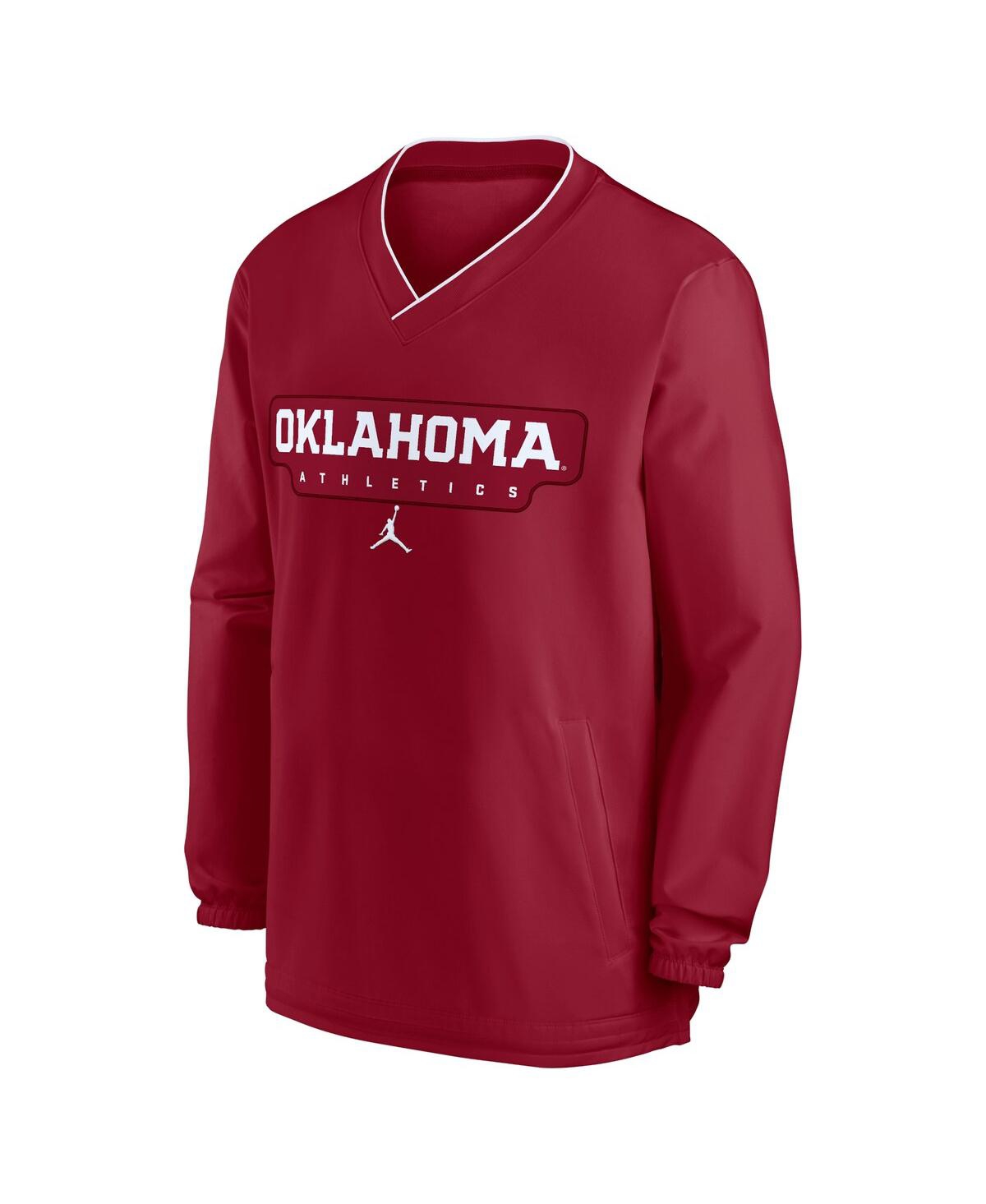 JORDAN MEN'S CRIMSON OKLAHOMA SOONERS 2024 SIDELINE PULLOVER WINDSHIRT 