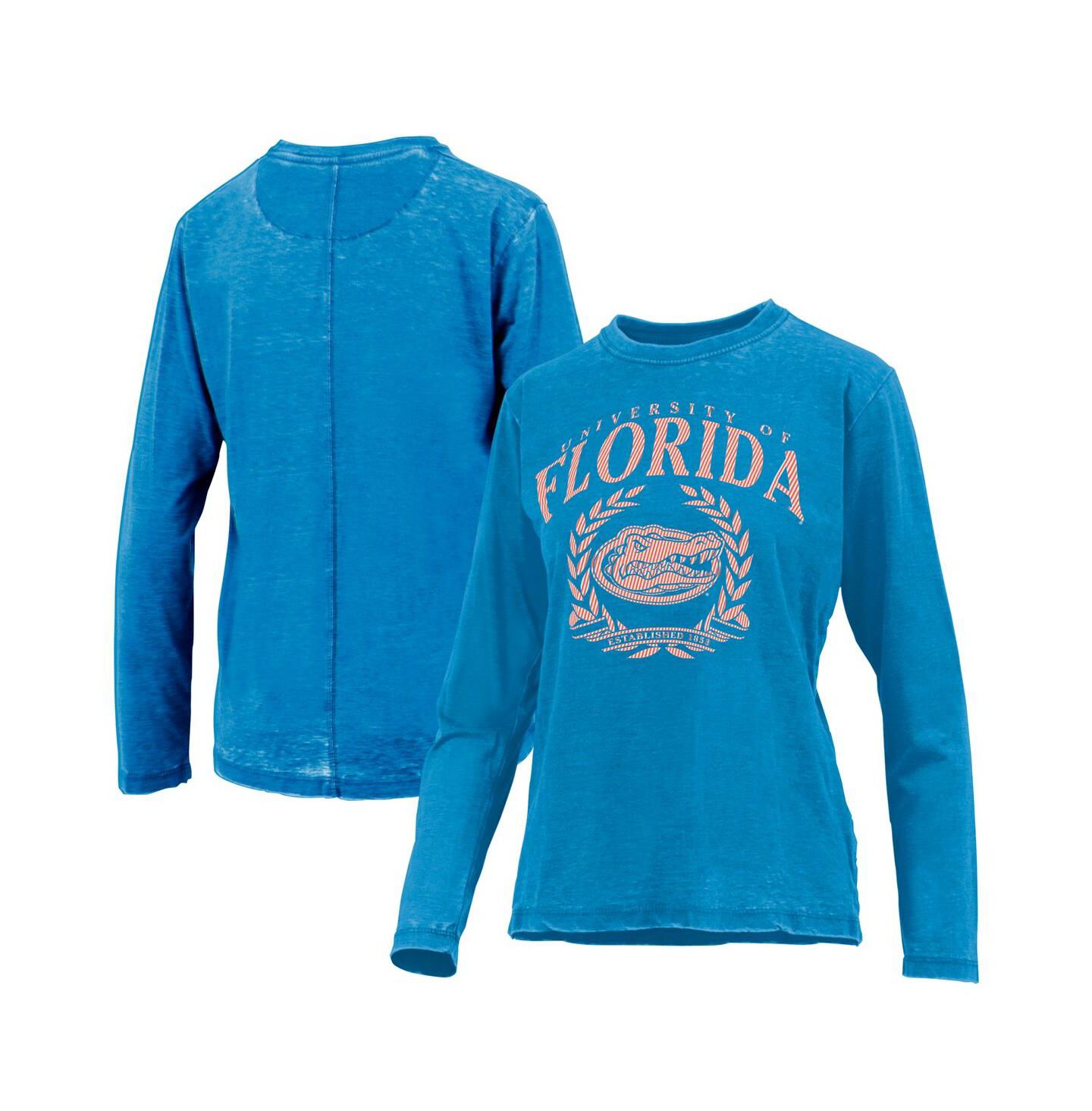 Женская футболка Pressbox Royal Florida Gators Chandler Olive Leaf Arch Long Sleeve — фото 1