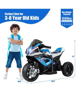 12V Kids Ride on Motorcycle Licensed BMW 3 Wheels Electric Toy w/ Light & Music Red