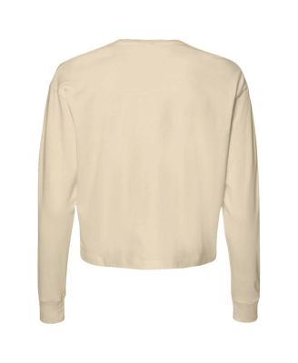 Women's Natural Alabama Crimson Tide Comfort Colors Basketball Cropped Long Sleeve T-Shirt