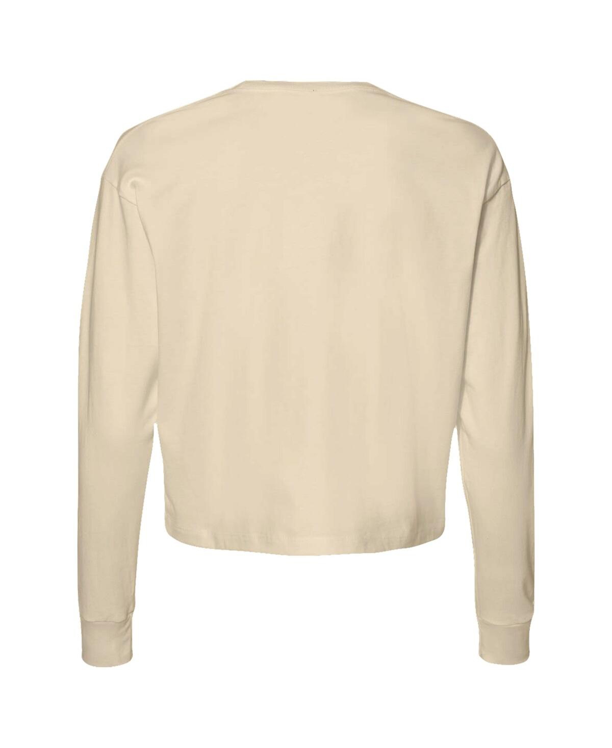 Image One Women's Natural Houston Cougars Comfort Colors Basketball Cropped Long Sleeve T-shirt In Natural