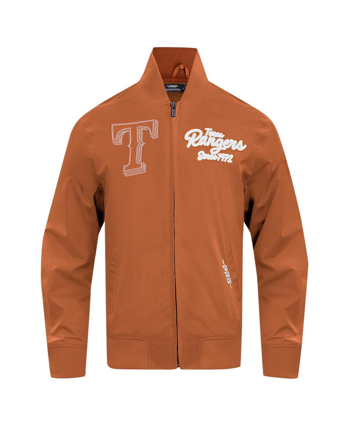 Pro Standard Men's Brown Texas Rangers Paint The City Twill Full-zip Jacket In Brown