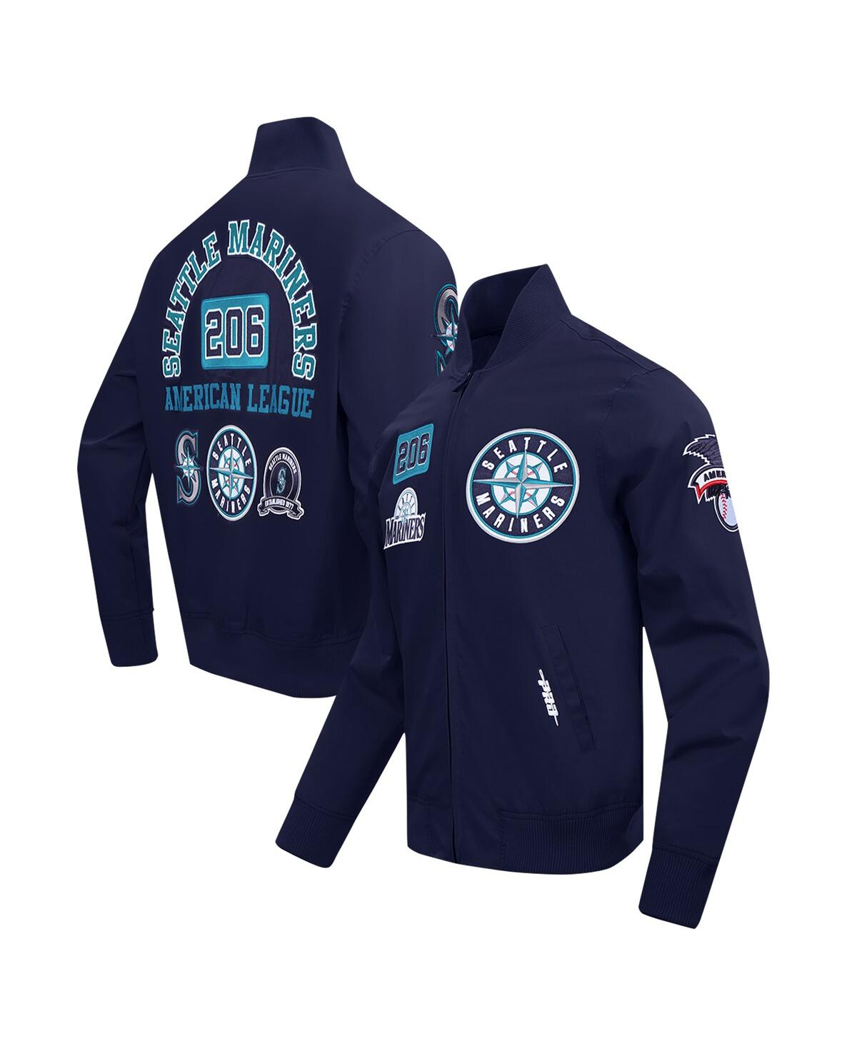 Pro Standard Men's Navy Seattle Mariners Area Code Twill Full-zip Jacket In Navy