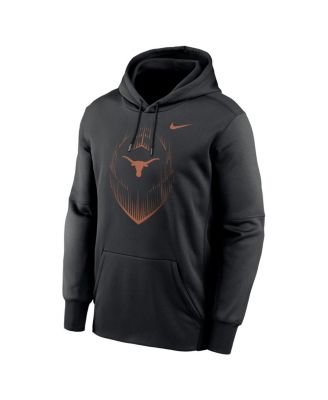 Men's Black Texas Longhorns Football Icon Performance Fleece Pullover Hoodie