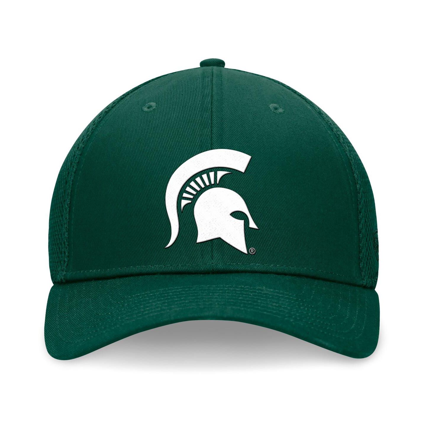 Мужская кепка Top of the World Green Michigan State Spartans Spacer Flex Hat — фото 2