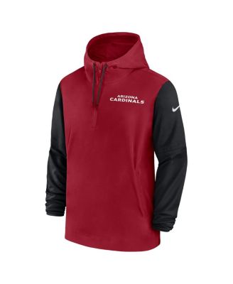 Men's Cardinal/Black Arizona Cardinals 2024/25 Sideline Pre-Game Player 1/2-Zip Hoodie Jacket