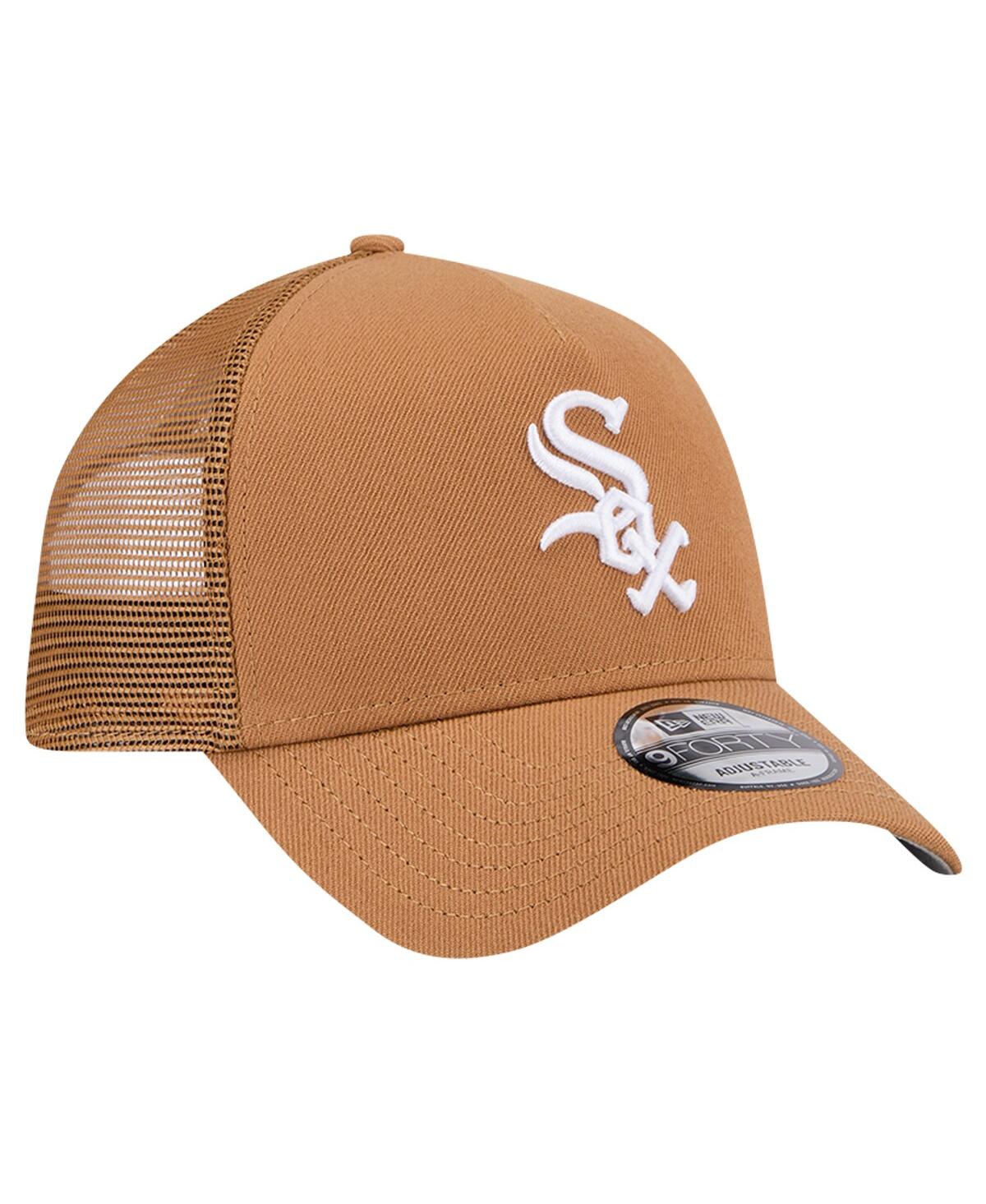 New Era Men's Brown Chicago White Sox A-frame Trucker 9forty Adjustable Hat In Brown