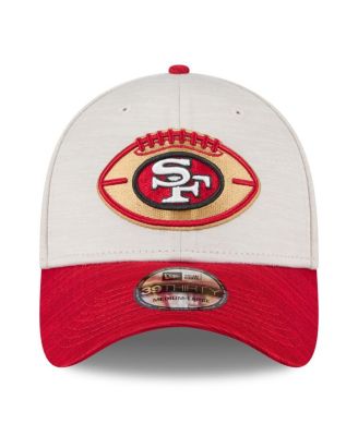 Men's Stone/Scarlet San Francisco 49ers 2024 Sideline Historic 39THIRTY Flex Hat