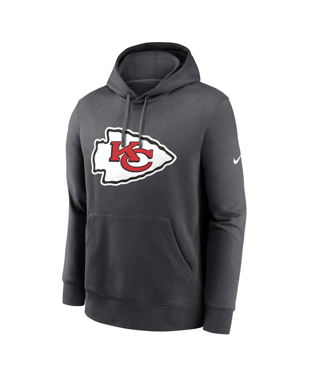 Nike Men'sKansas City Chiefs Club Logo Pullover Hoodie - Anthracite