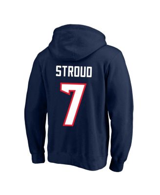 Men's C.J. Stroud Navy Houston Texans Big Tall Name Number Fleece Pullover Hoodie