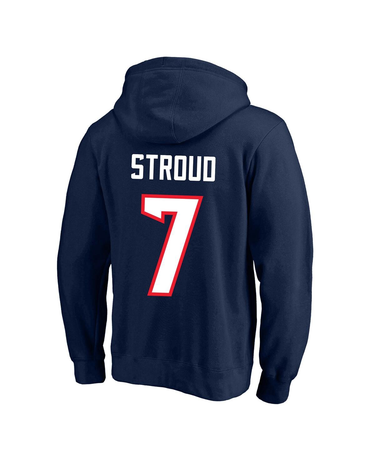 Fanatics Men's C.j. Stroud Navy Houston Texans Big Tall Name Number Fleece Pullover Hoodie In Navy