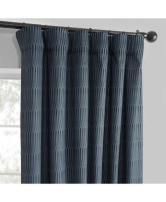 Deep Blue Abstract Lounge Embossed Velvet Room Darkening Curtain