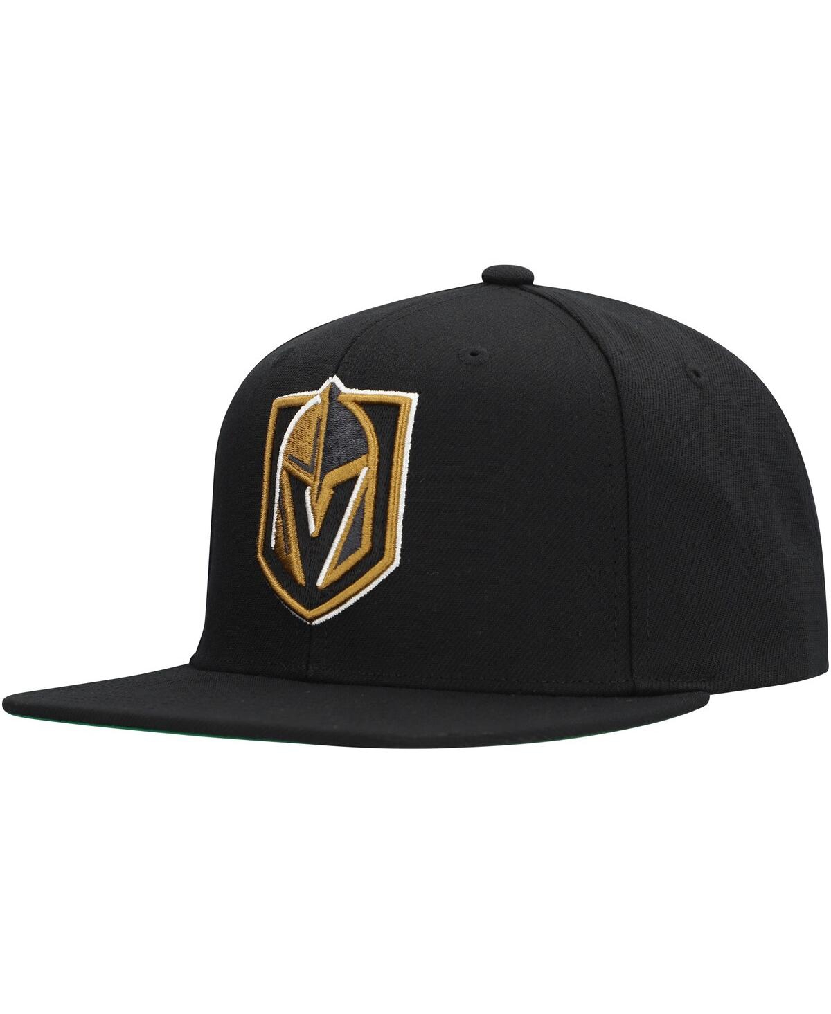 Mitchell & Ness Men's Black Vegas Golden Knights Core Top Spot Snapback Hat In Black