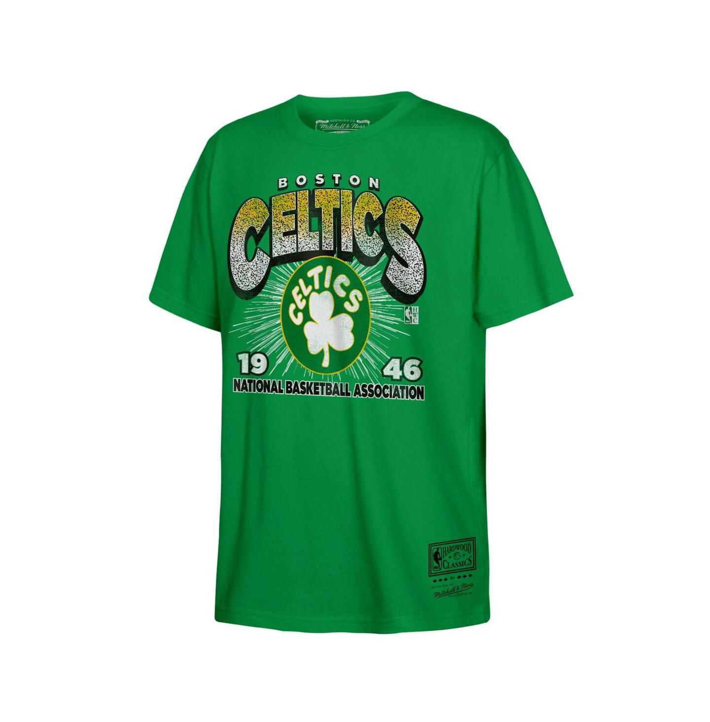 Мужская футболка Mitchell & Ness Kelly Green Boston Celtics Hardwood Classics Vintage Hoopster — фото 1