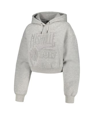 Women's Heather Gray Nashville SC Cropped Pullover Hoodie