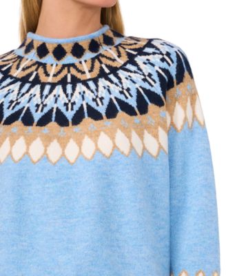 Women's Fair Isle Long Sleeve Mock Neck Sweater