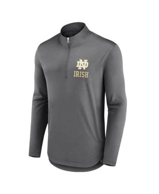 Men's Gray Notre Dame Fighting Irish Tough Minded Quarter-Zip Top