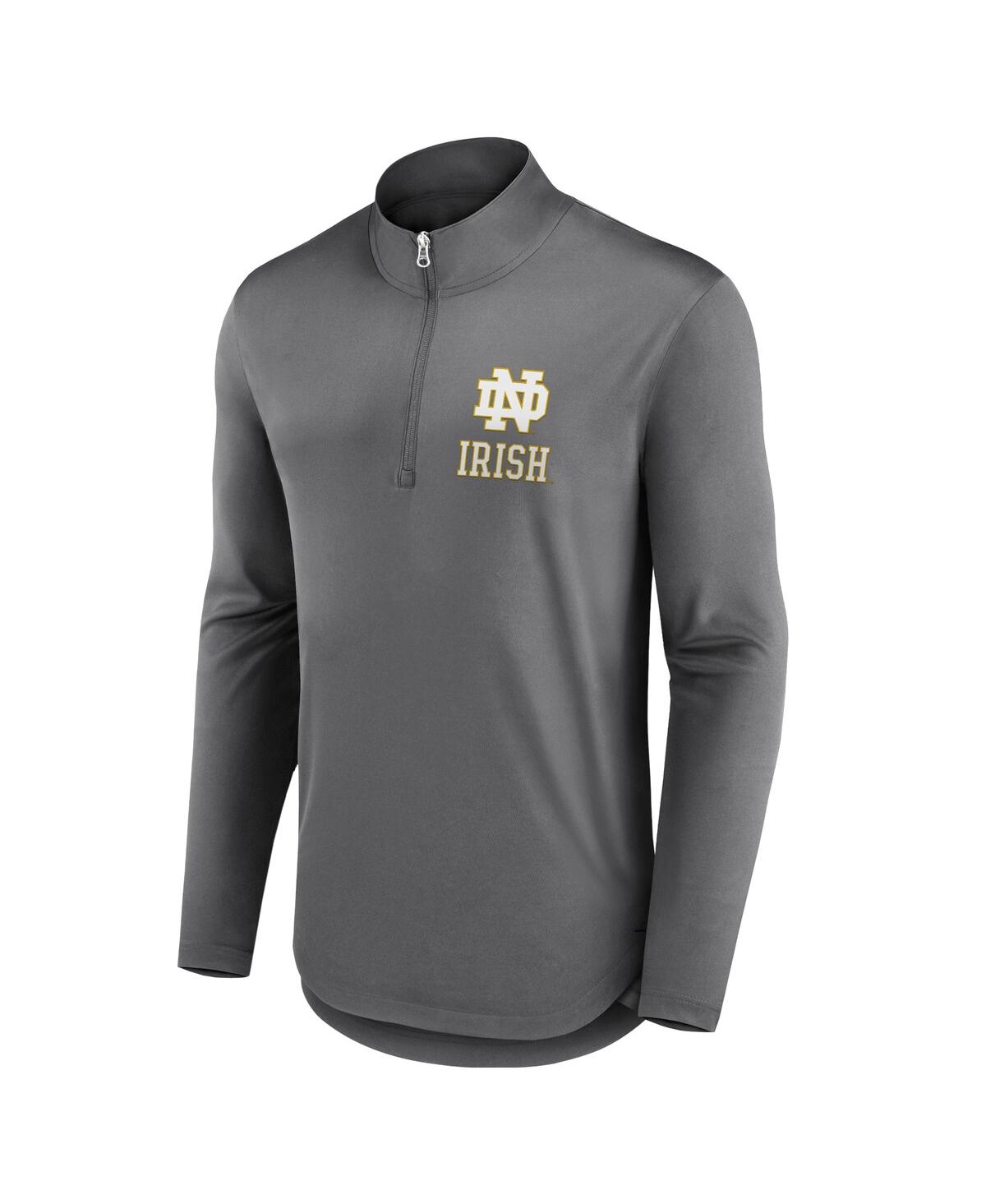 Fanatics Men's Gray Notre Dame Fighting Irish Tough Minded Quarter-zip Top In Gray
