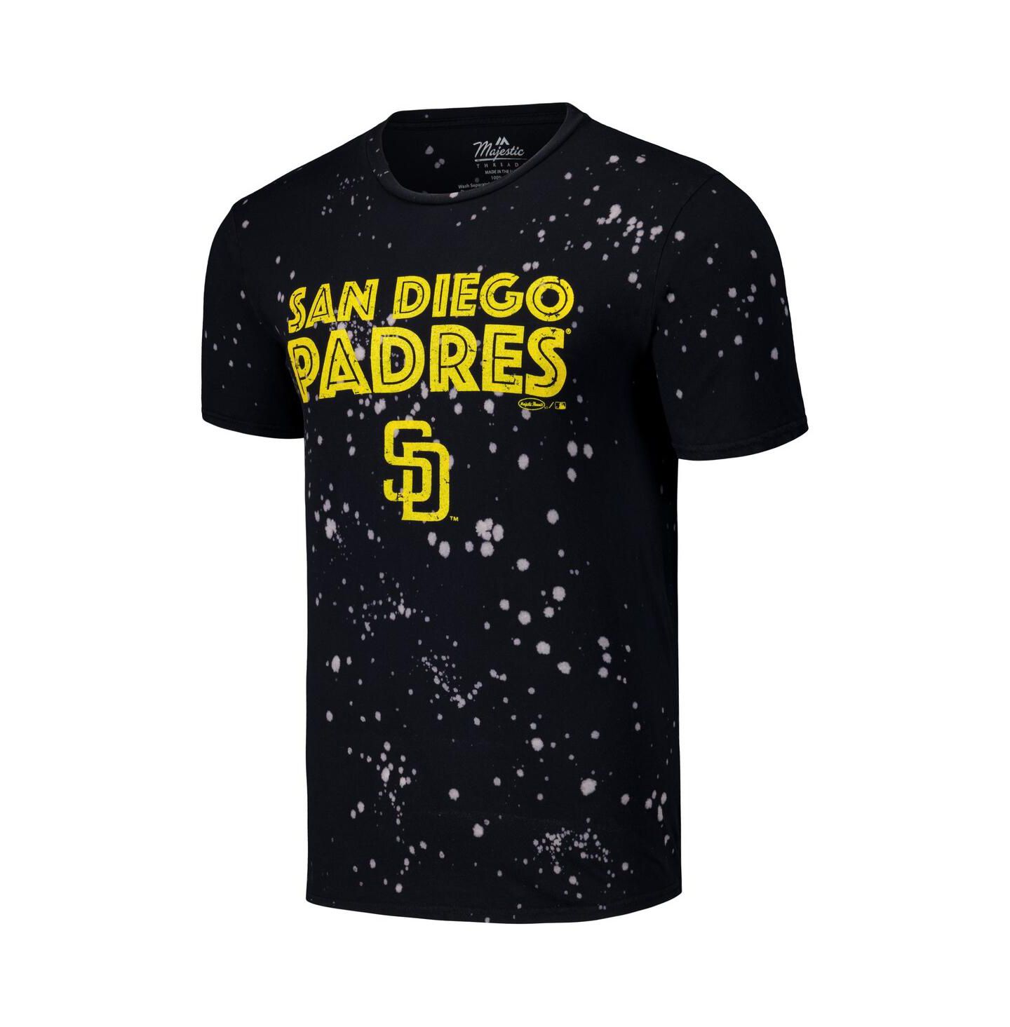 Мужская футболка Majestic Black/White San Diego Padres Splatter — фото 2