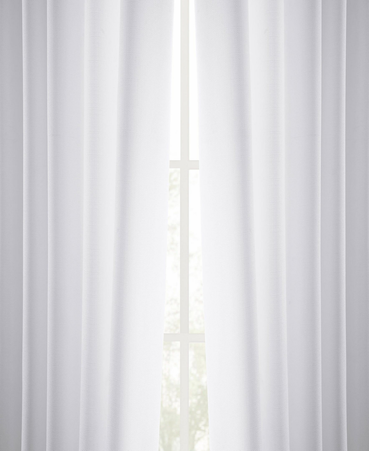 Half Price Drapes Dove White Italian Faux Linen Room Darkening Curtain