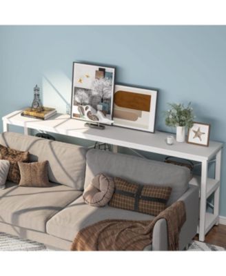 71" Sofa Tables,Extra Long Couch Table, Narrow Long Console Table, Entryway Table,Sofa Table with 3 Tiers Storage Shelves