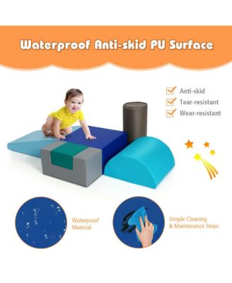 6 Piece Climb Crawl Play Set Indoor Kids Toddler Baby Safe Soft Foam Blocks Toys