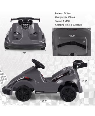 6V Battery Powered Go Kart Kids Ride On 4 Wheel Racer RC w/ Bumper & Music Pink