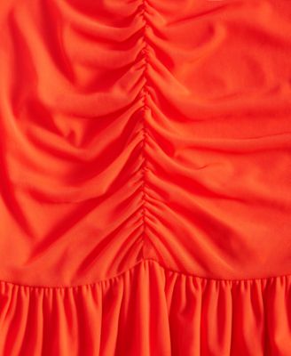 Women's Ruched-Mesh Midi Dress, Created for Macy's