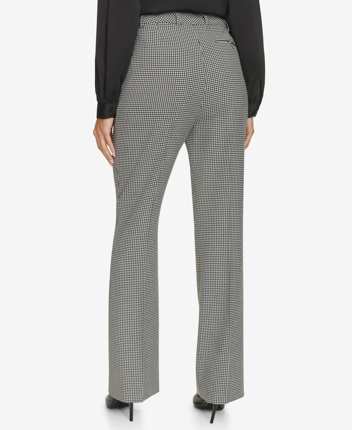 Calvin Klein Women's Straight-Leg Houndstooth Pants -cream