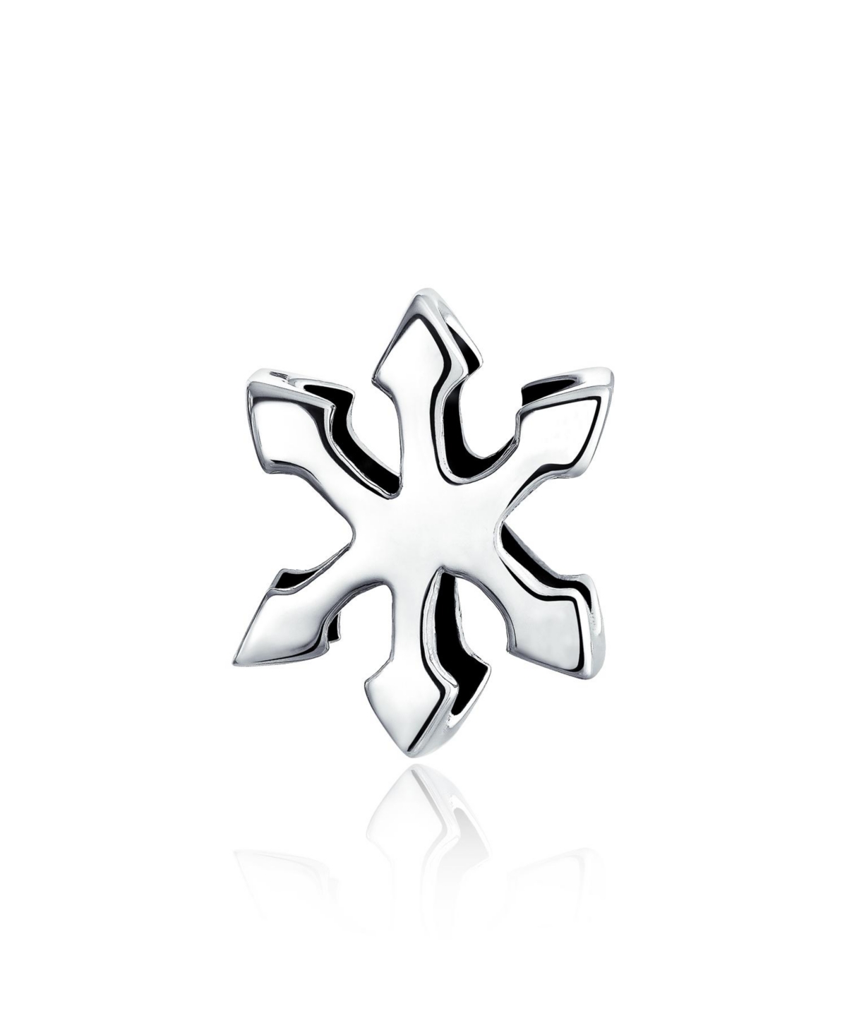 Bling Jewelry Holiday Party Frozen Winter Snowflake Shape Charm Bead For Women For SterlingFor European Bracelet - Silver